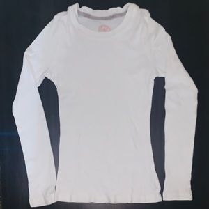 girls white ribbed tee